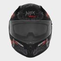 NOX casque intégral moto scooter N401 ZUMBI noir mat / rouge