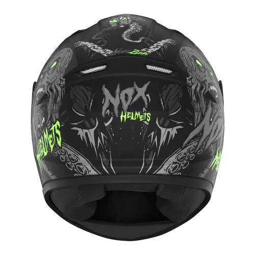 NOX casque intégral moto scooter N401 ZUMBI noir mat / vert