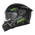 NOX casque intégral moto scooter N401 ZUMBI noir mat / vert