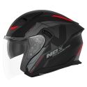 NOX casque jet moto scooter N130 KLINT noir mat / rouge