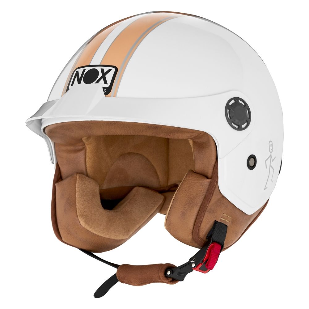 NOX casque jet moto scooter N210 EVO blanc / orange pastel