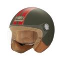 NOX casque jet moto scooter N210 EVO kaki / rouge