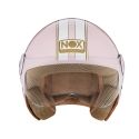 NOX casque jet moto scooter N210 EVO rose pastel / blanc