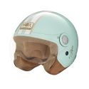 NOX casque jet moto scooter N210 EVO vert pastel / blanc