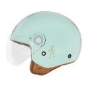 NOX casque jet moto scooter N210 EVO vert pastel / blanc