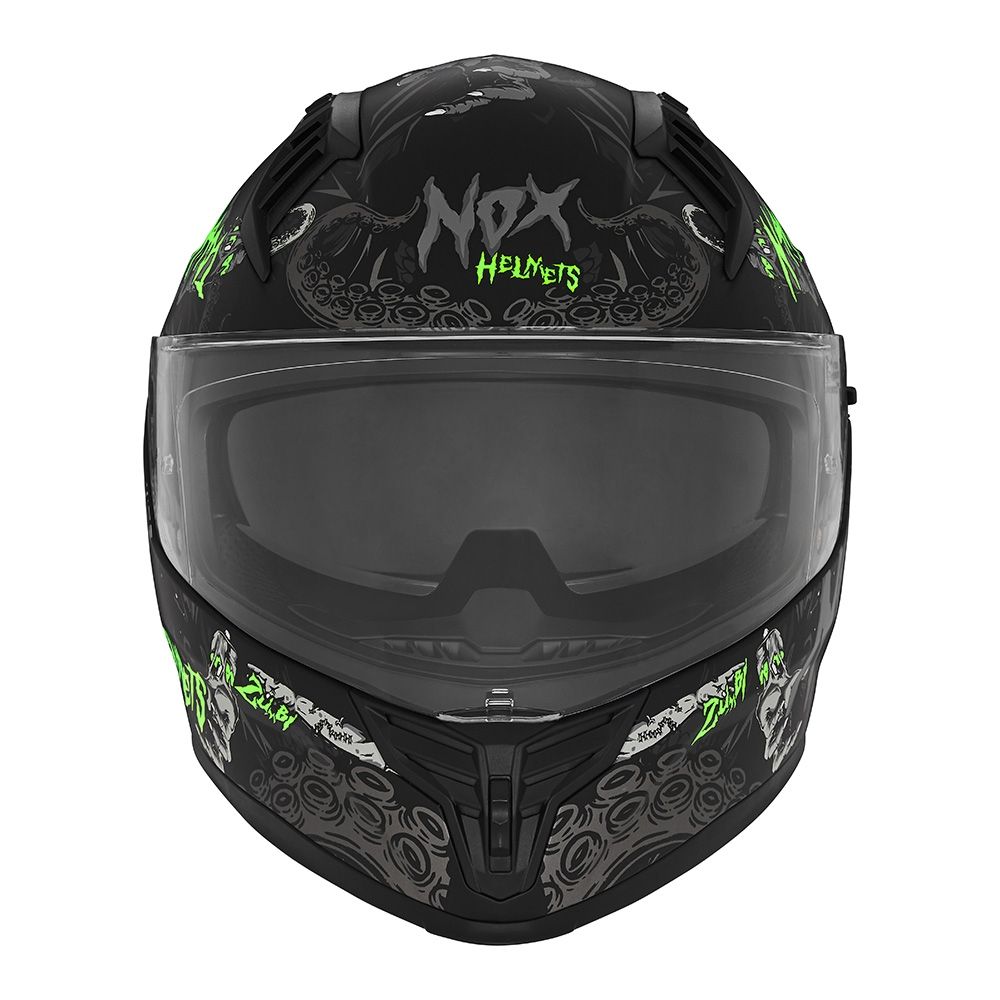 NOX casque intégral enfant moto scooter N731 ZUMBI noir mat / rouge