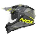 NOX casque cross moto N312 DRONE gris nardo / jaune