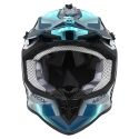 NOX casque cross moto N633 FUSION gris nardo / bleu irridium