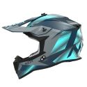 NOX casque cross moto N633 FUSION gris nardo / bleu irridium