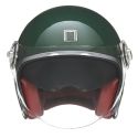 NOX casque jet vintage moto scooter HERITAGE vert Anglais brillant