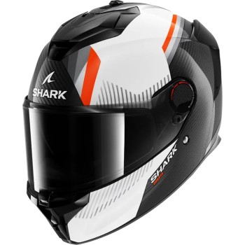 SHARK casque moto intégral SPARTAN GT PRO DOKHTA CARBON blanc / orange