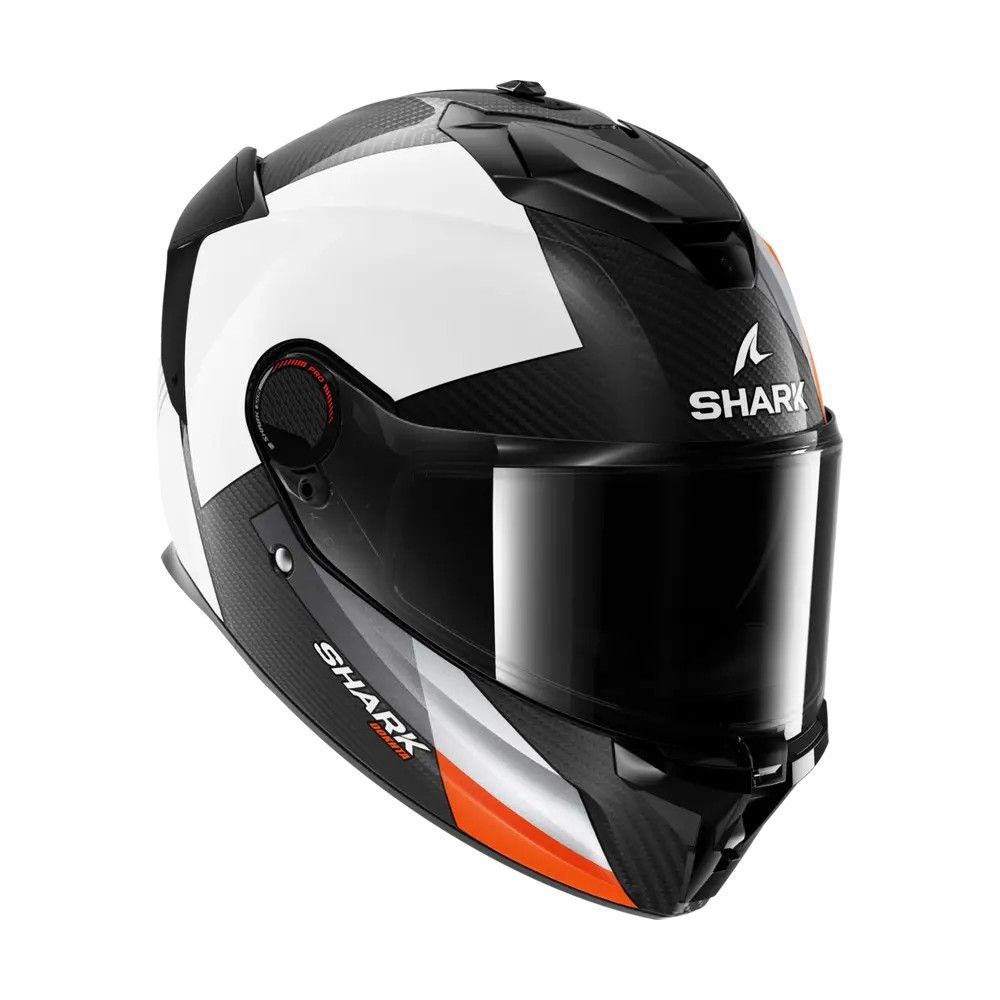 SHARK casque moto intégral SPARTAN GT PRO DOKHTA CARBON blanc / orange