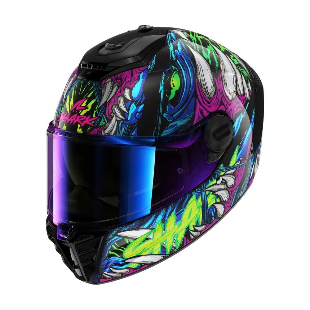 SHARK casque moto intégral SPARTAN RS SHAYTAN noir / vert / violet