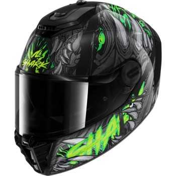 SHARK casque moto intégral SPARTAN RS SHAYTAN noir / vert / anthracite