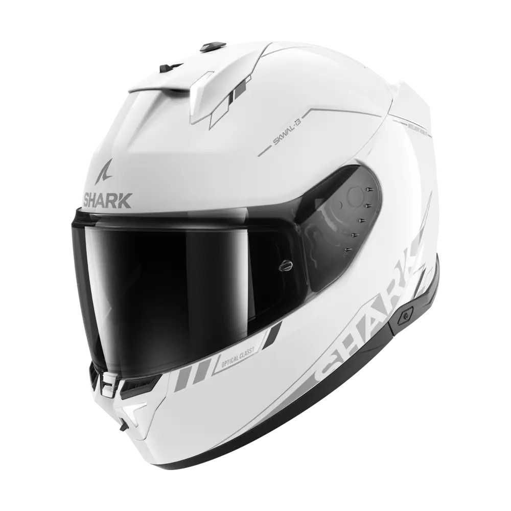 SHARK casque moto intégral SKWAL i3 BLANK SP blanc / anthracite / argent