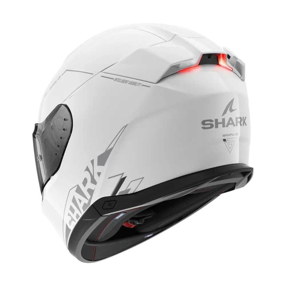 SHARK casque moto intégral SKWAL i3 BLANK SP blanc / anthracite / argent