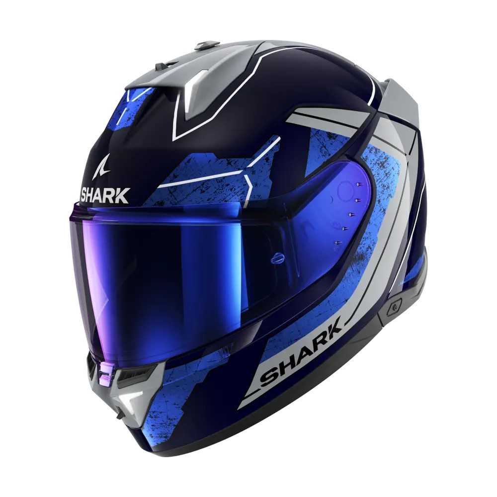 SHARK integral motorcycle helmet SKWAL i3 RHAD blue / chrome / silver