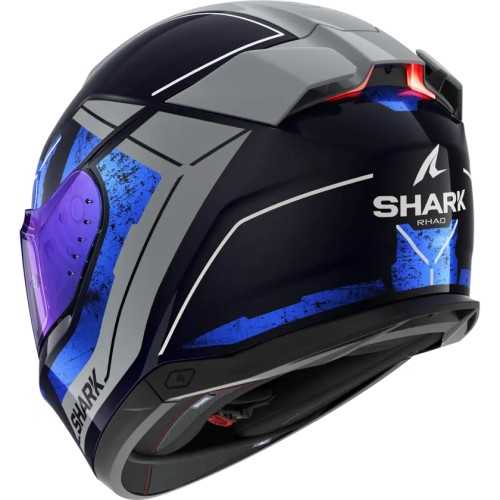 SHARK casque moto intégral SKWAL i3 RHAD bleu / chrome / argent