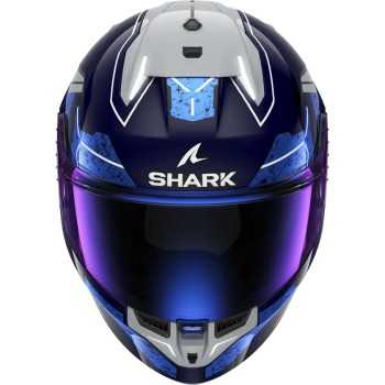 SHARK casque moto intégral SKWAL i3 RHAD bleu / chrome / argent