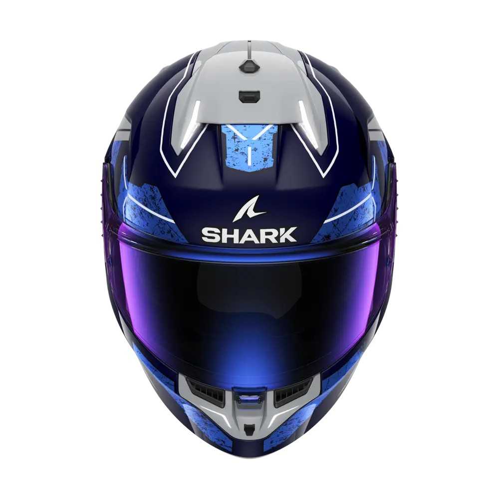 SHARK integral motorcycle helmet SKWAL i3 RHAD blue / chrome / silver