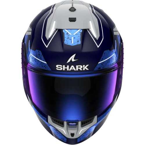 SHARK integral motorcycle helmet SKWAL i3 RHAD blue / chrome / silver