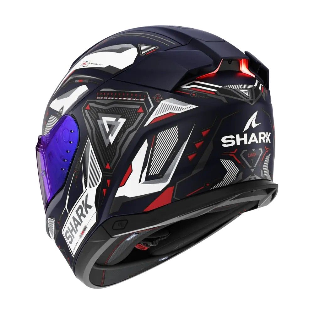 SHARK casque moto intégral SKWAL i3 LINIK bleu mat / blanc / rouge