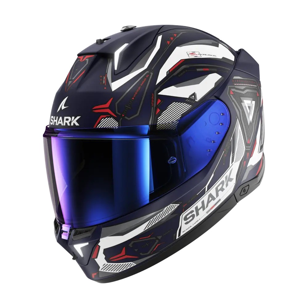 SHARK integral motorcycle helmet SKWAL i3 LINIK mat blue / white / red