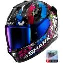 SHARK integral motorcycle helmet SKWAL i3 HELLCAT black / chrom / blue