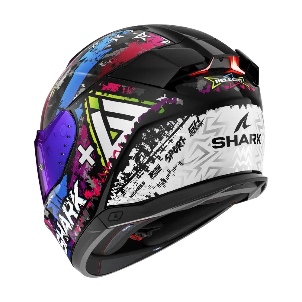 SHARK integral motorcycle helmet SKWAL i3 HELLCAT black / chrom / blue