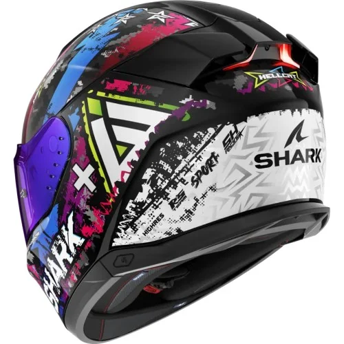 SHARK integral motorcycle helmet SKWAL i3 HELLCAT black / chrom / blue