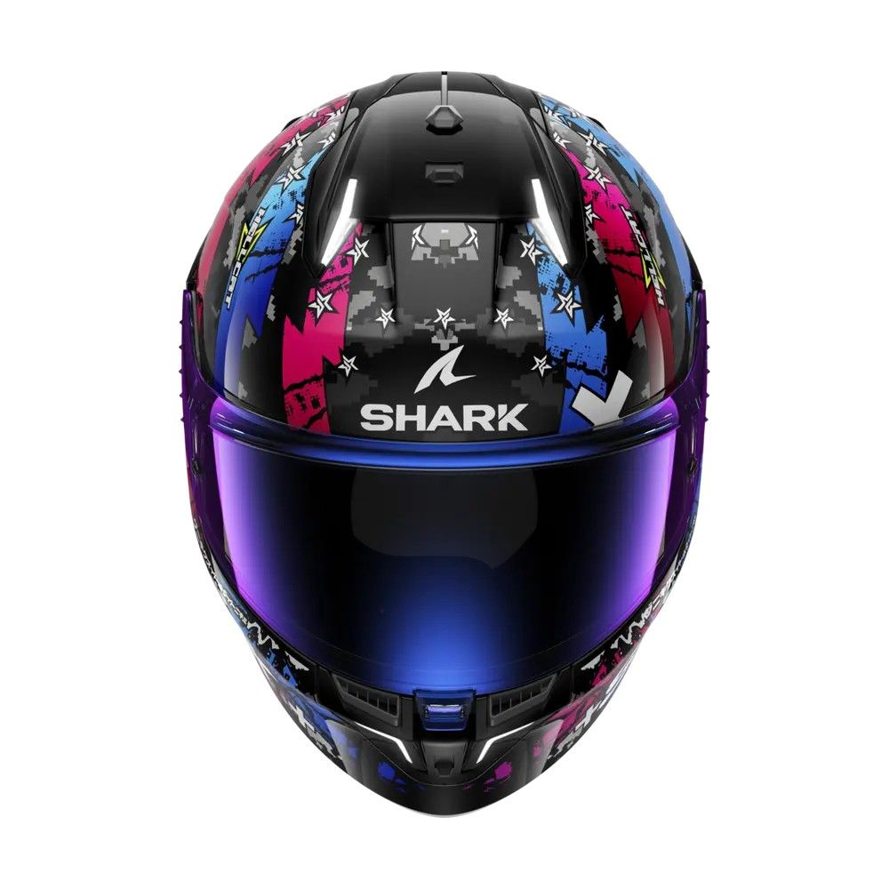 SHARK integral motorcycle helmet SKWAL i3 HELLCAT black / chrom / blue