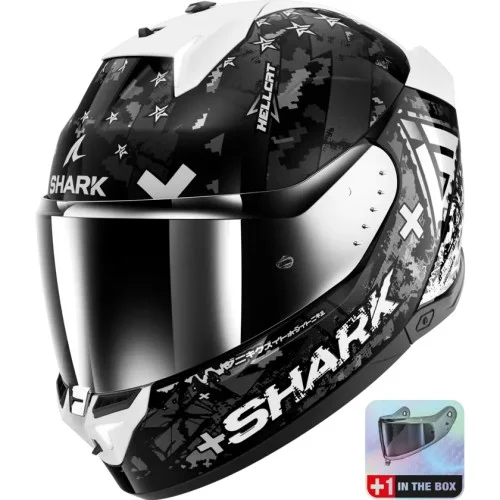 SHARK integral motorcycle helmet SKWAL i3 HELLCAT black / chrom / silver
