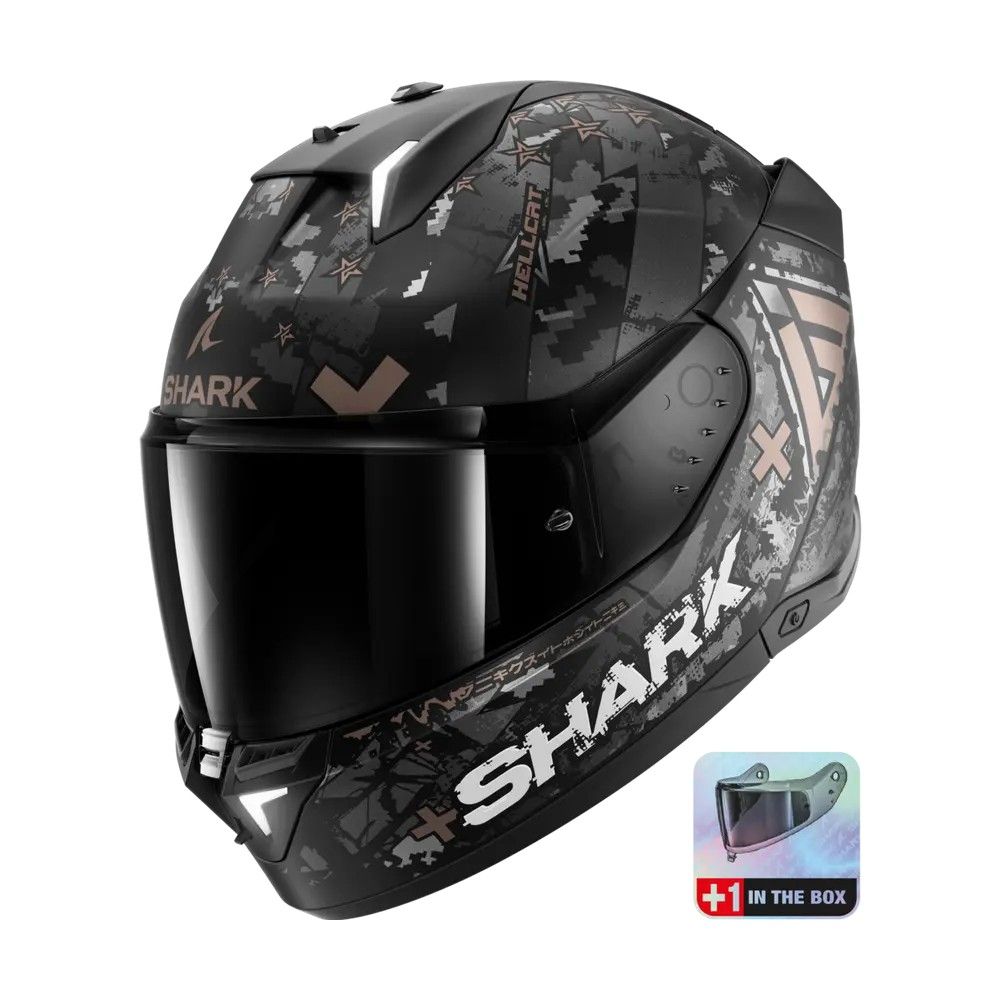 SHARK integral motorcycle helmet SKWAL i3 HELLCAT matt black / chrom / anthracite