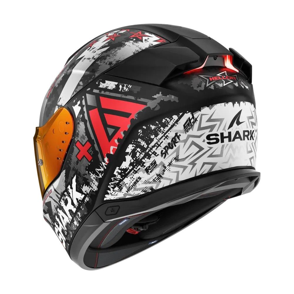 SHARK integral motorcycle helmet SKWAL i3 HELLCAT matt black / chrom / red