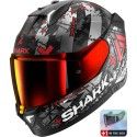 SHARK casque moto intégral SKWAL i3 HELLCAT noir mat / chrome / rouge