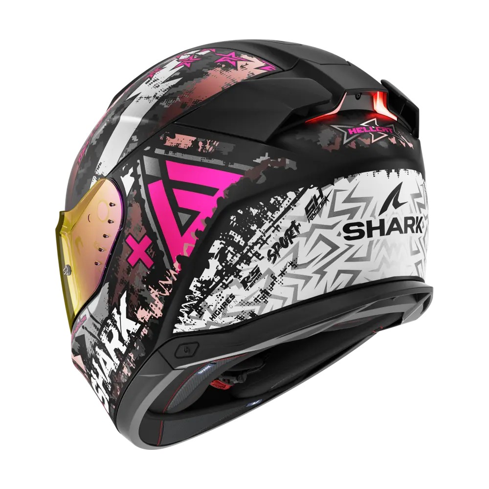 SHARK integral motorcycle helmet SKWAL i3 HELLCAT matt black / chrom / purple
