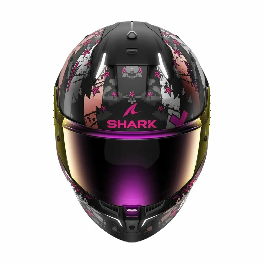 SHARK casque moto intégral SKWAL i3 HELLCAT noir mat / chrome / violet