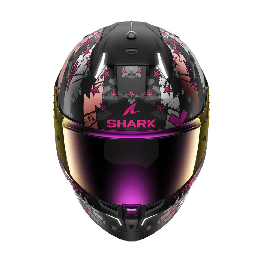 SHARK integral motorcycle helmet SKWAL i3 HELLCAT matt black / chrom / purple