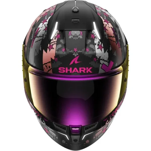 SHARK casque moto intégral SKWAL i3 HELLCAT noir mat / chrome / violet