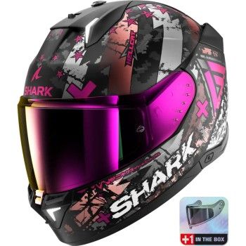 SHARK integral motorcycle helmet SKWAL i3 HELLCAT matt black / chrom / purple