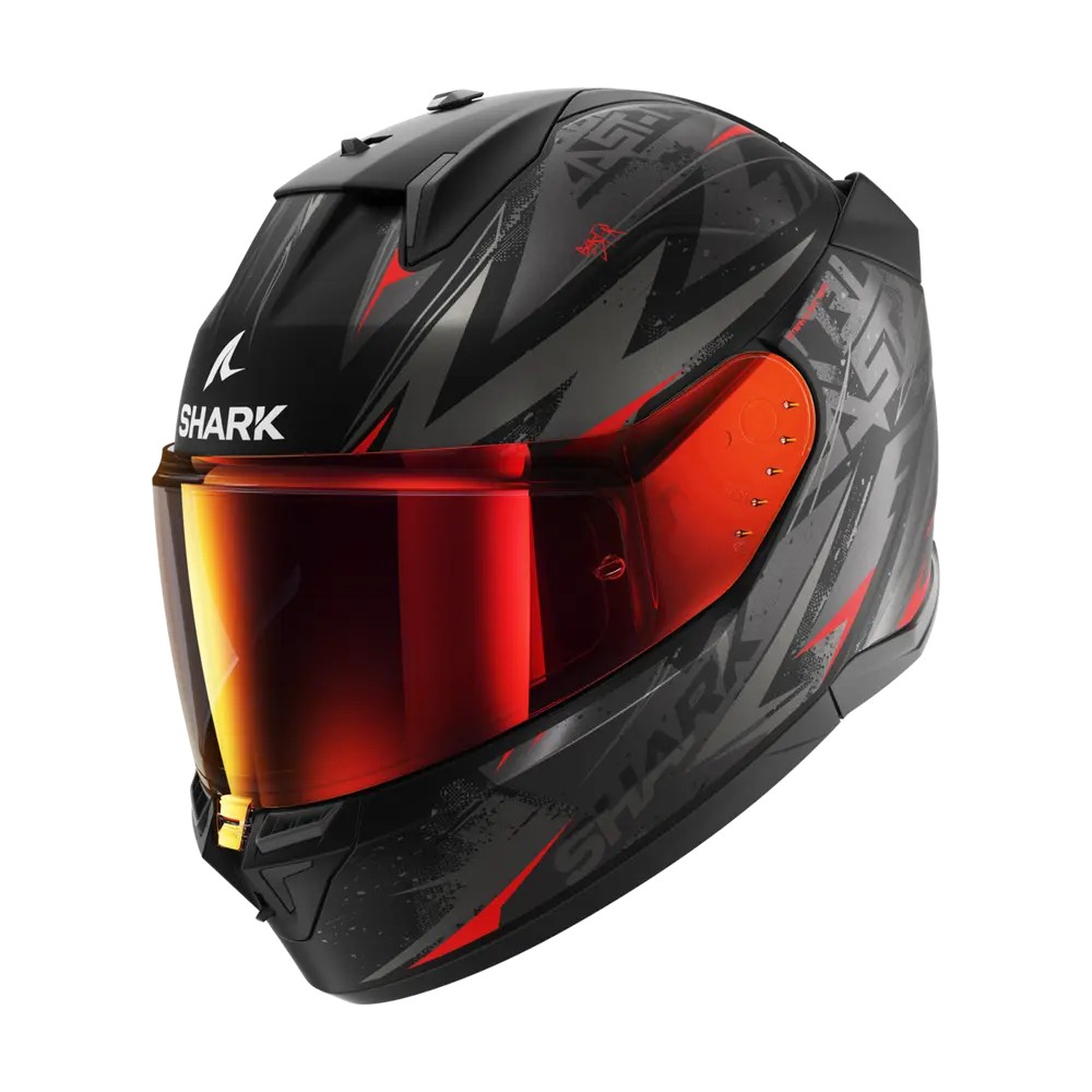 SHARK integral motorcycle helmet D-SKWAL 3 BLAST-R matt black / anthracite / red