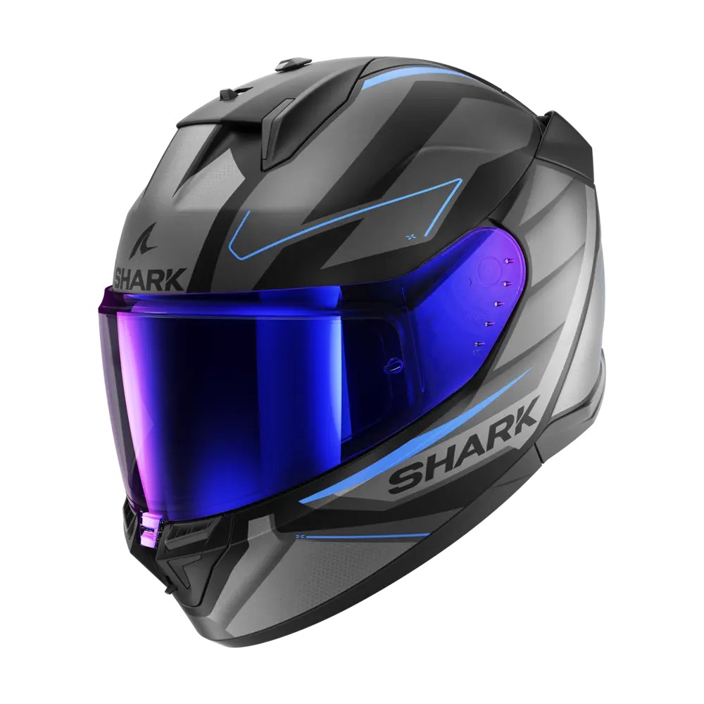 SHARK integral motorcycle helmet D-SKWAL 3 SIZLER matt black / anthracite / blue