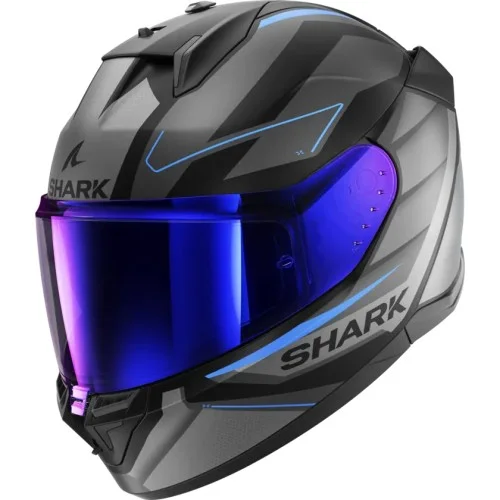 SHARK integral motorcycle helmet D-SKWAL 3 SIZLER matt black / anthracite / blue