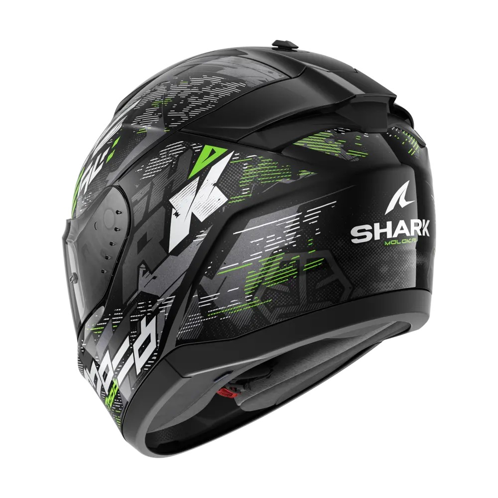 SHARK integral motorcycle helmet RIDILL 2 MOLOKAI black / silver / green
