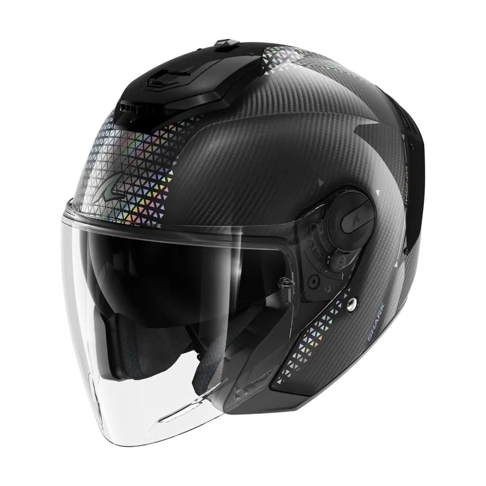 SHARK casque moto jet RS JET CARBON IKONIK carbone / iridescent