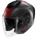 SHARK casque moto jet RS JET CARBON IKONIK carbone / rouge / chrome