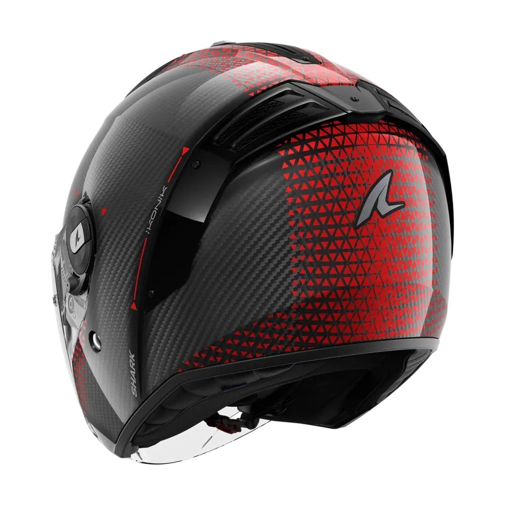 SHARK casque moto jet RS JET CARBON IKONIK carbone / rouge / chrome