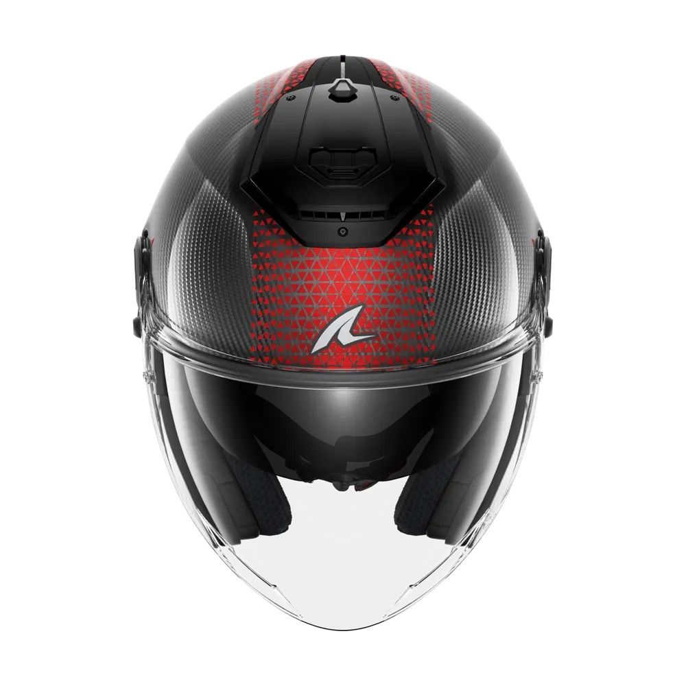 SHARK casque moto jet RS JET CARBON IKONIK carbone / rouge / chrome