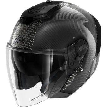 SHARK casque moto jet RS JET CARBON IKONIK carbone / noir / chrome