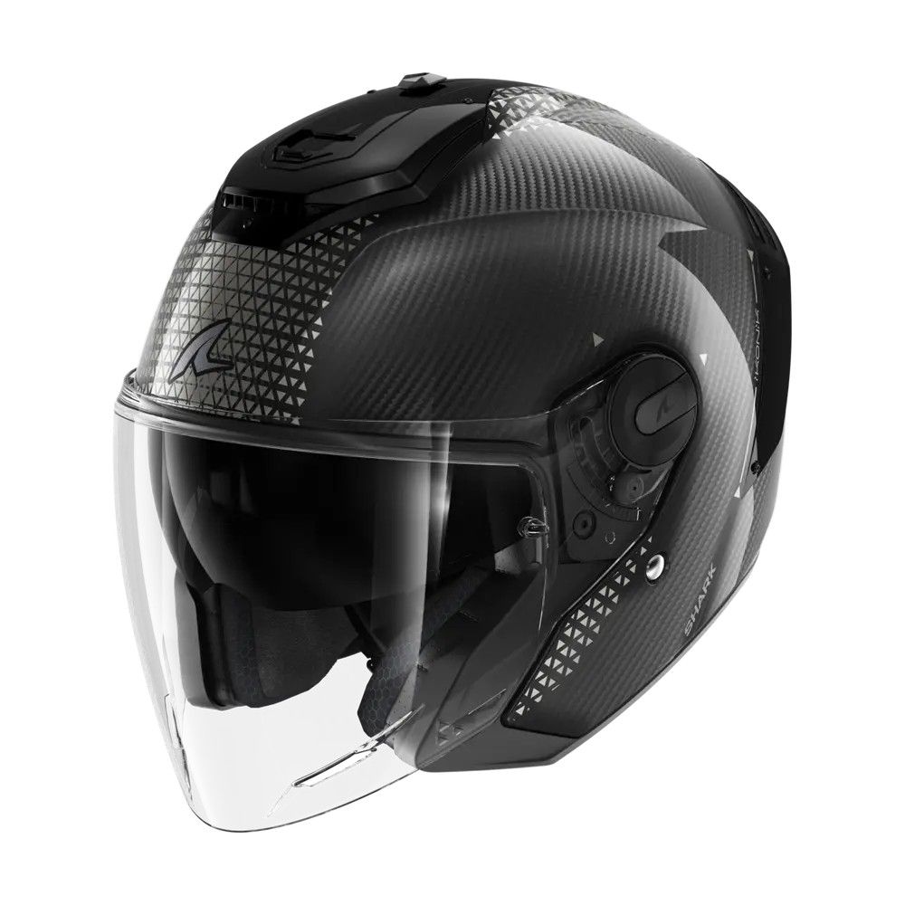 SHARK casque moto jet RS JET CARBON IKONIK carbone / noir / chrome